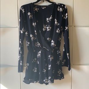 Navy Floral Romper